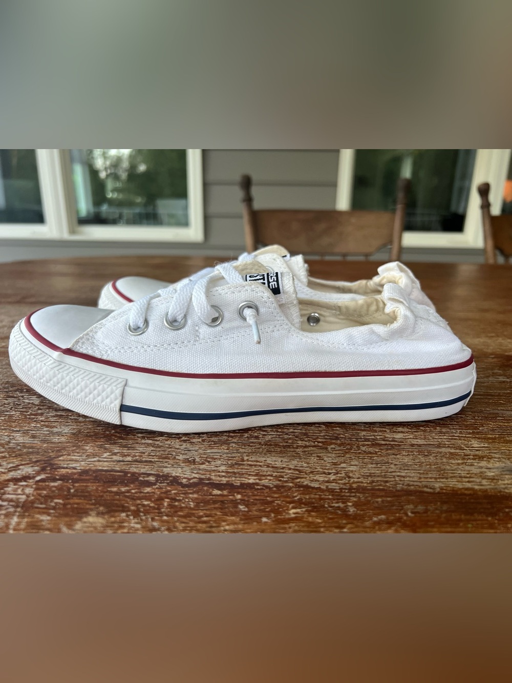 Converse All Star Chuck Taylor a slip On White Canvas Sneakers Low Top Women’s 8 - Picture 3 of 16